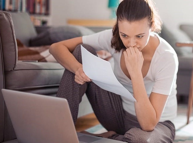 A student seated preparing for her TEAS test writing skills