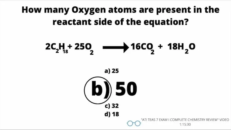 An example of a chemistry question you might get on your ATI TEAS Test or during TEAS test chemistry preparation